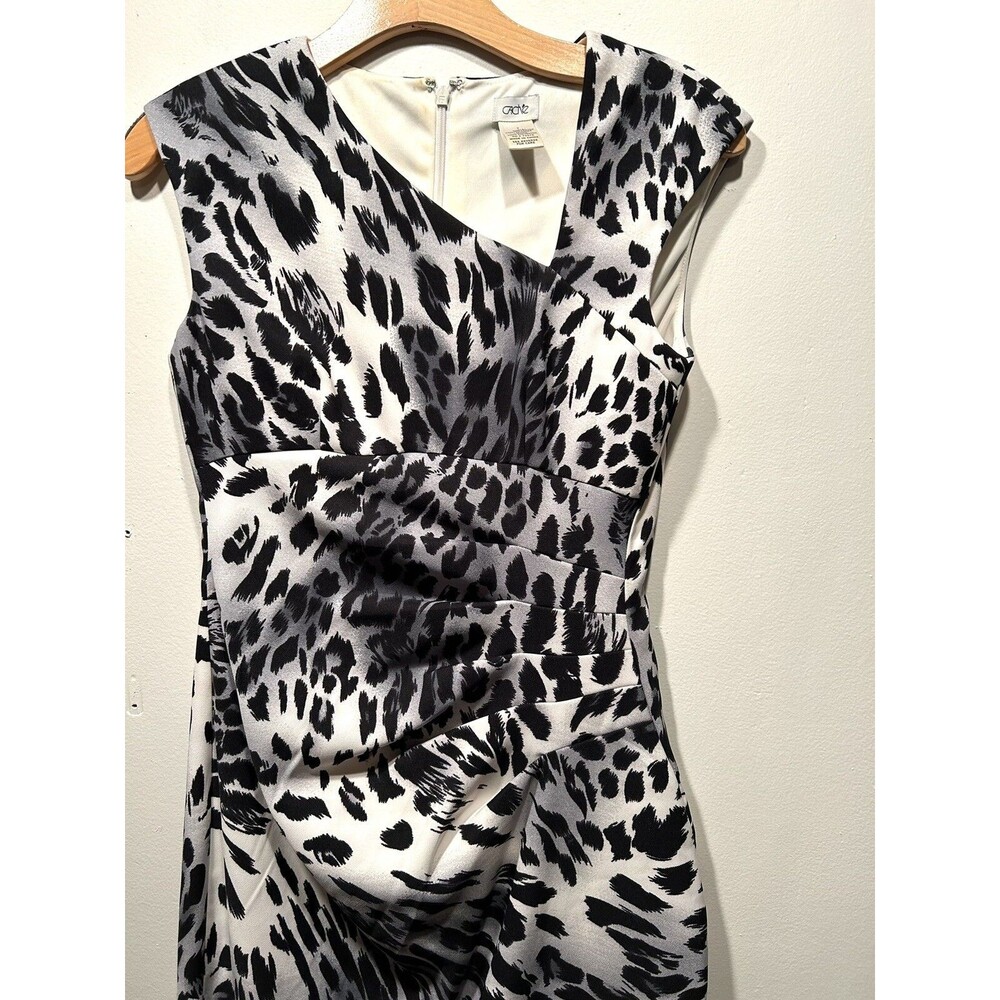 Cach Leopard Print Bodycon Dress Size 2 Xs Ruched… - image 2